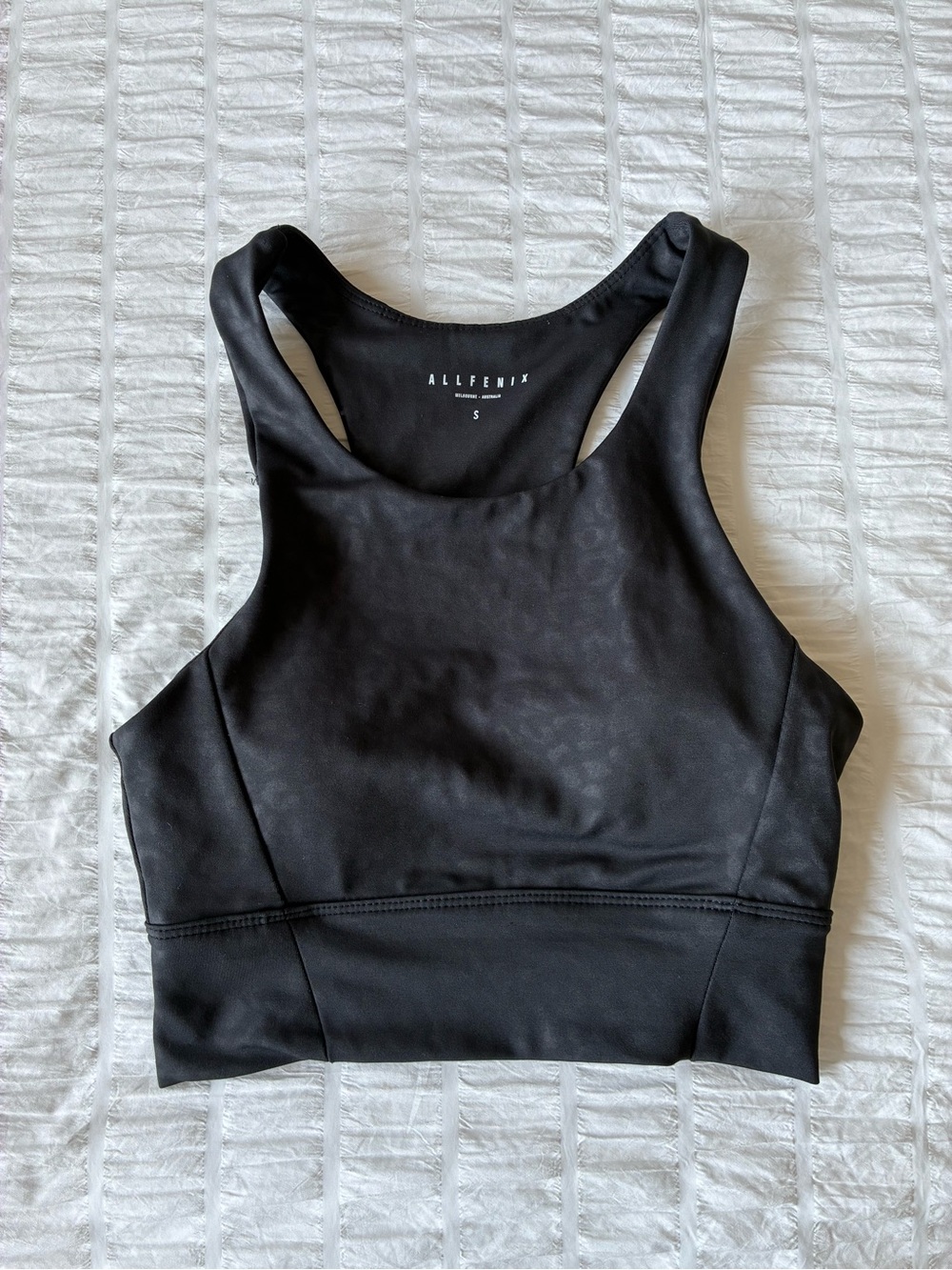 All Fenix Black Leopard Print Racerback Sports Bra Crop Top S